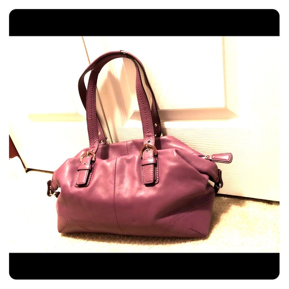 Coach Handbags - Coach purple leather handbag